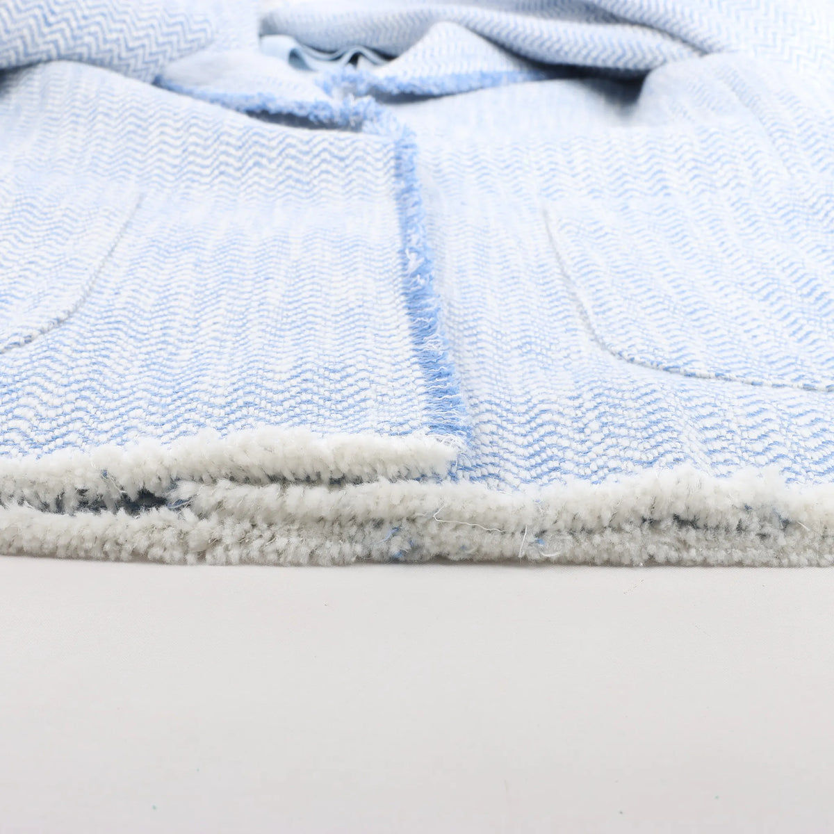 Eleventy Fringed Single-Breasted blazer in Light Blue, Size 38 IT