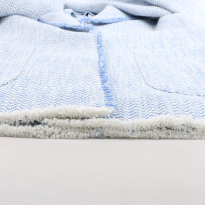 Eleventy Fringed Single-Breasted blazer in Light Blue, Size 38 IT