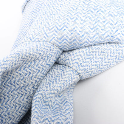 Eleventy Einreihiger Blazer mit Fransen in Hellblau, Größe 38 IT