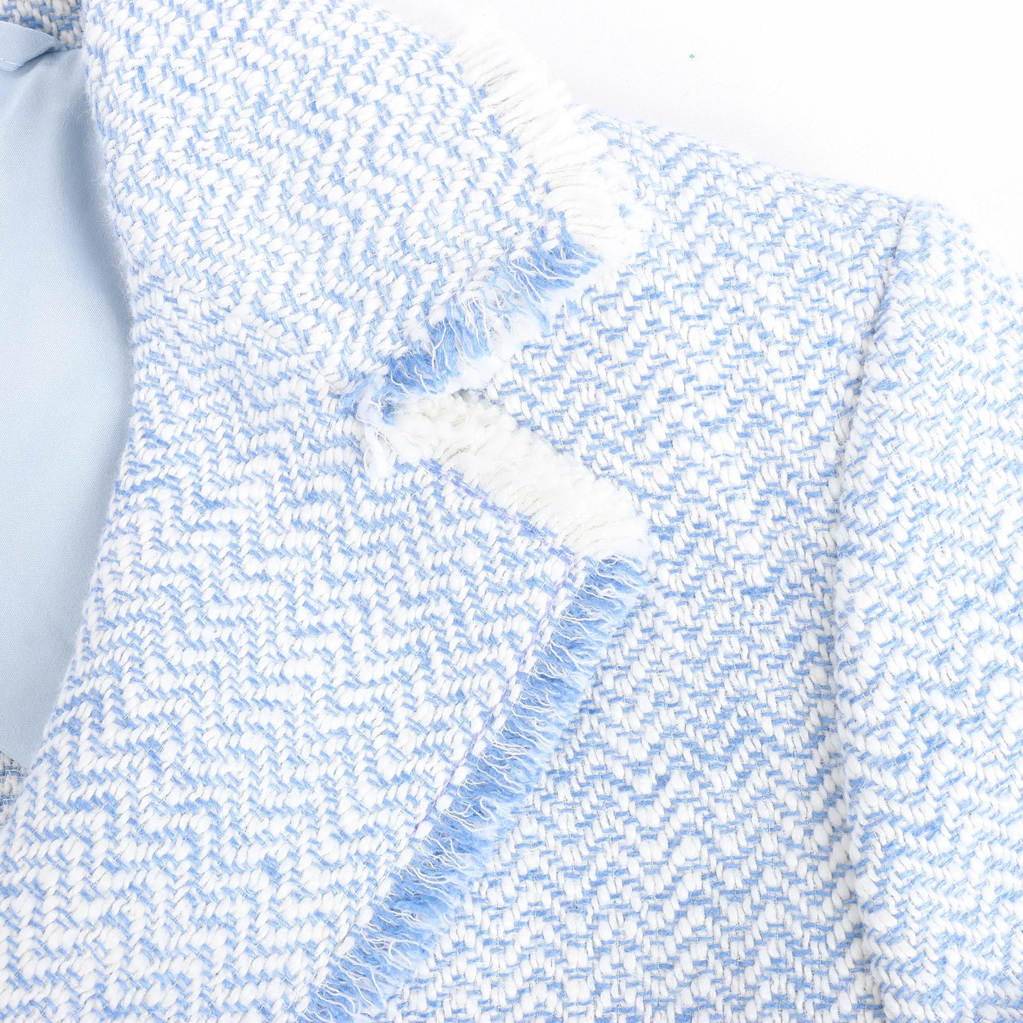 Eleventy Einreihiger Blazer mit Fransen in Hellblau, Größe 38 IT