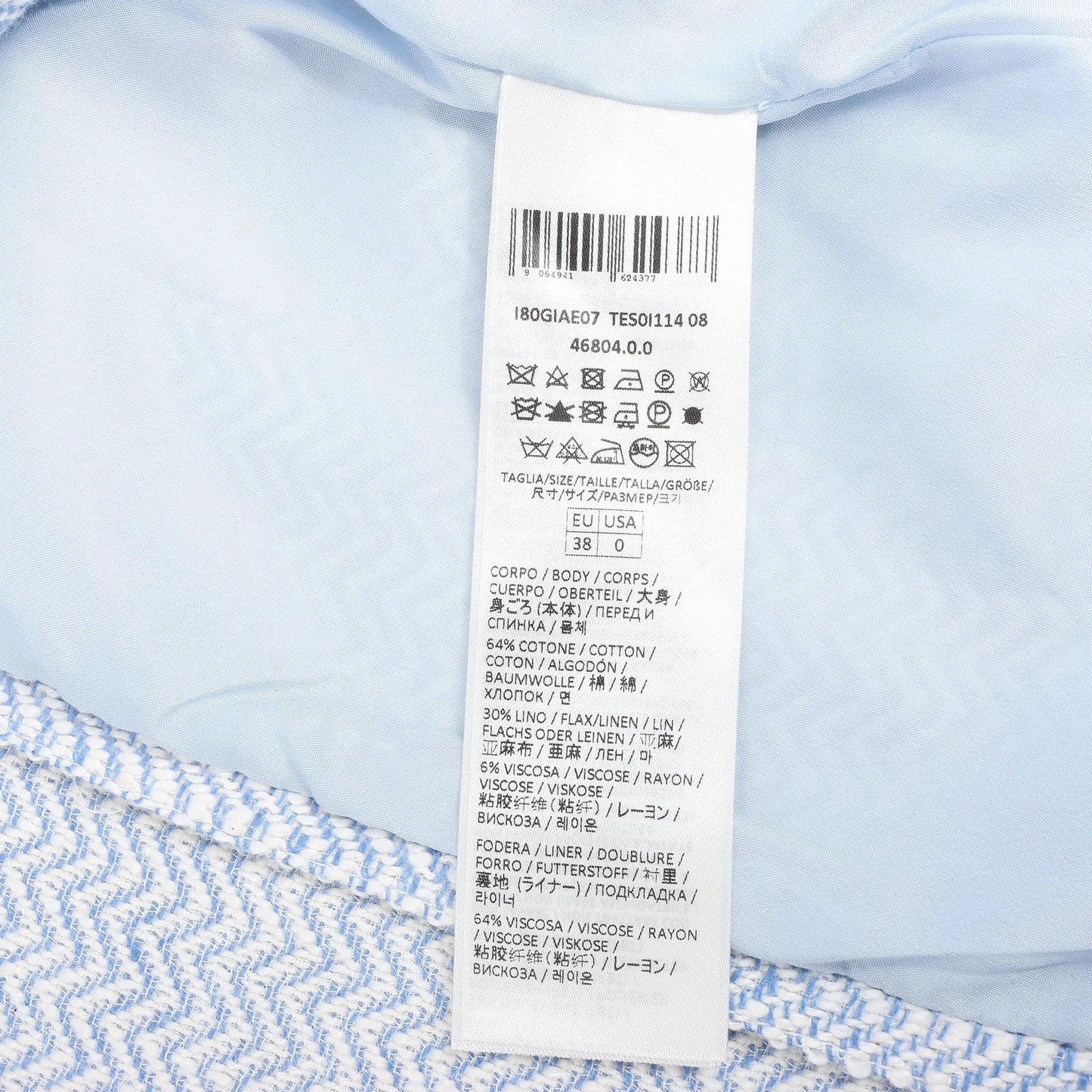 Eleventy Fringed Single-Breasted blazer in Light Blue, Size 38 IT