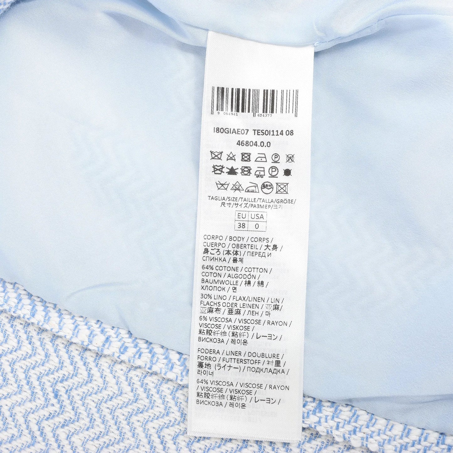 Eleventy Einreihiger Blazer mit Fransen in Hellblau, Größe 38 IT