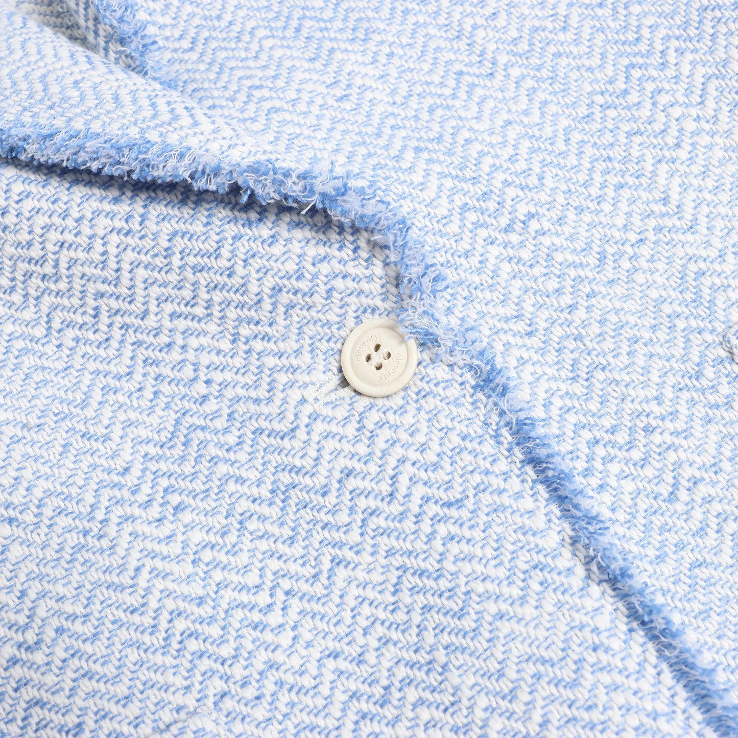 Eleventy Fringed Single-Breasted blazer in Light Blue, Size 38 IT