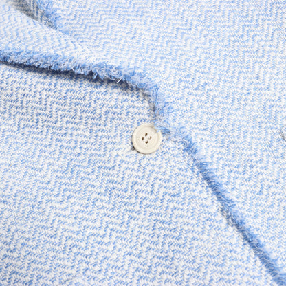 Eleventy Fringed Single-Breasted blazer in Light Blue, Size 38 IT