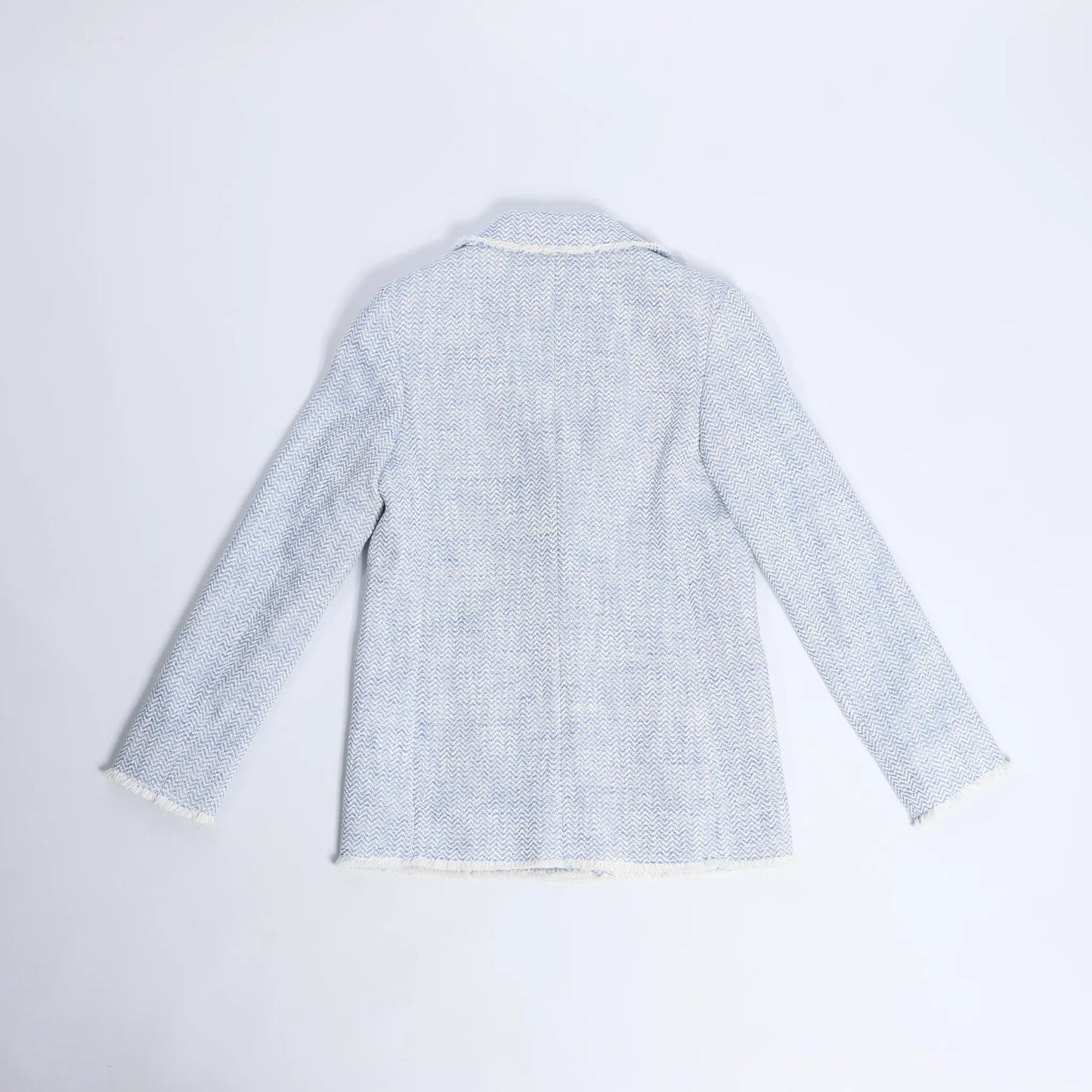 Eleventy Fringed Single-Breasted blazer in Light Blue, Size 38 IT