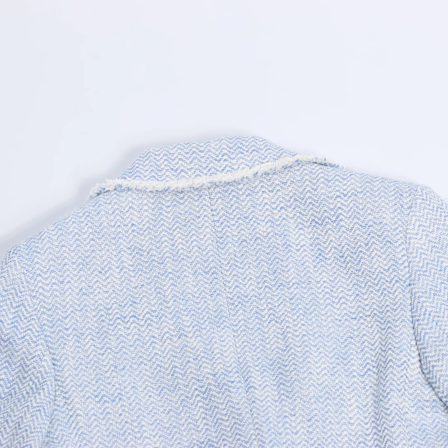 Eleventy Fringed Single-Breasted blazer in Light Blue, Size 38 IT