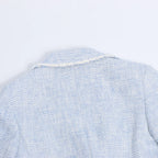 Eleventy Fringed Single-Breasted blazer in Light Blue, Size 38 IT