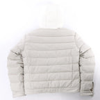 Eleventy Hooded Puffer Jacket in Beige, Size 50 IT