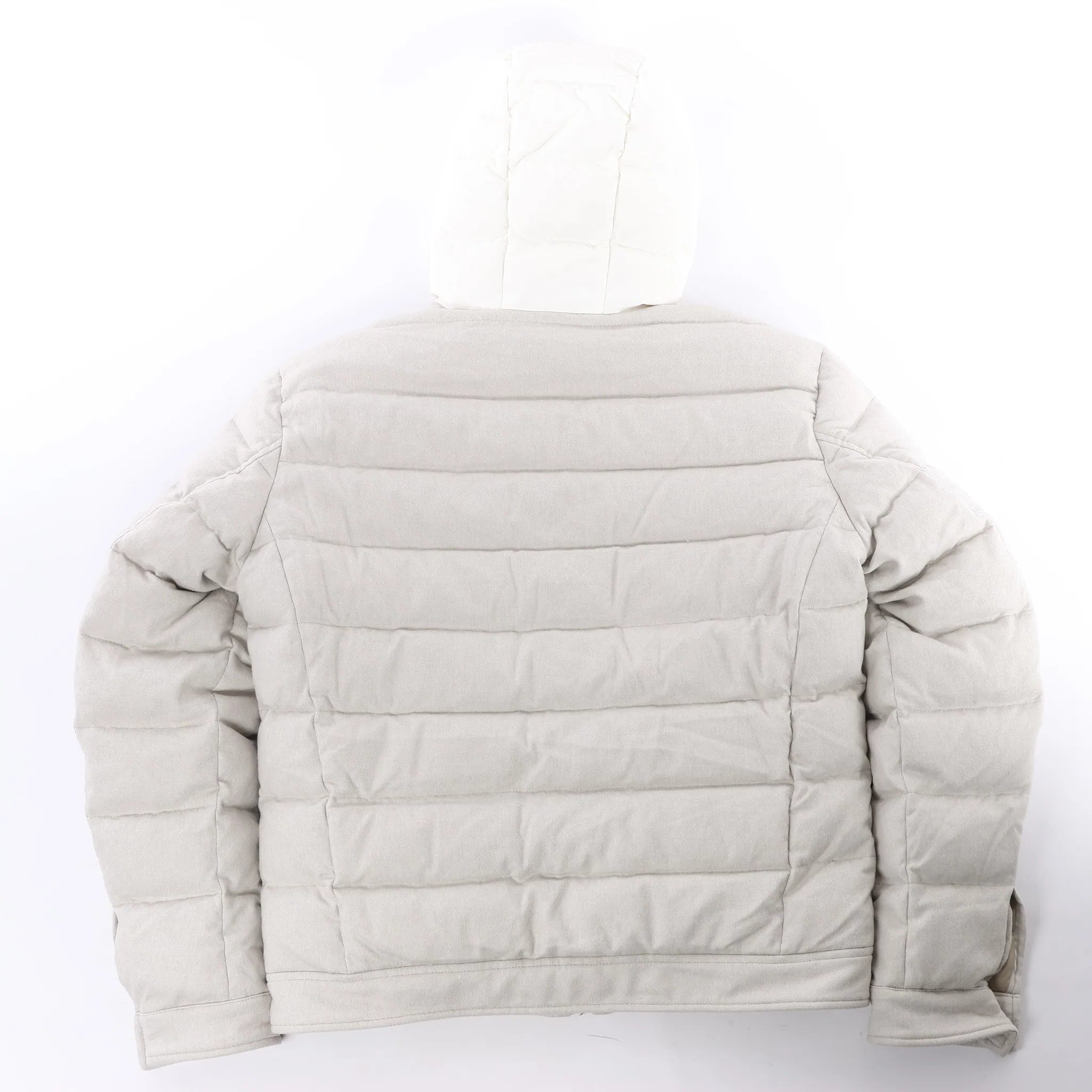 Eleventy Hooded Puffer Jacket in Beige, Size 50 IT