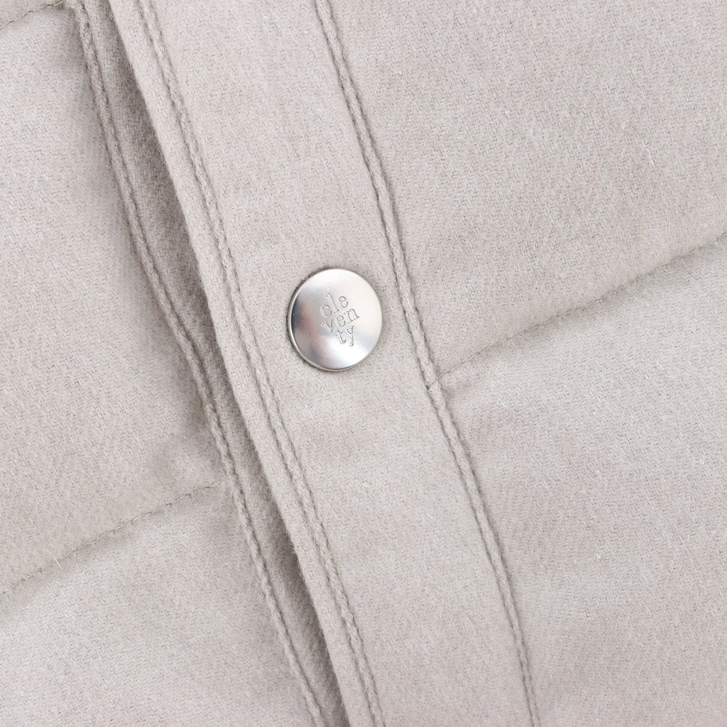 Eleventy Hooded Puffer Jacket in Beige, Size 50 IT