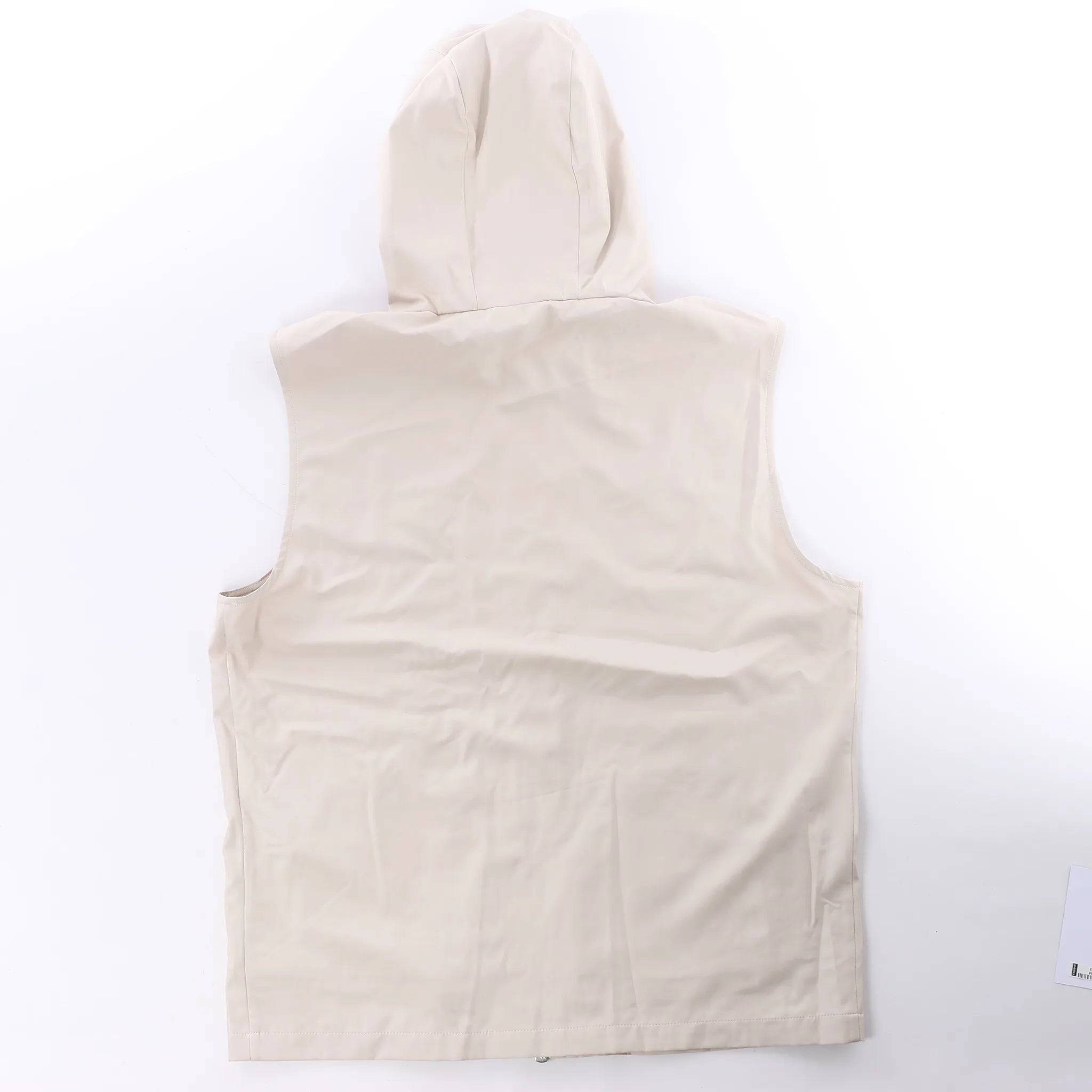 Eleventy Hooded Zip-Front Vest in Beige, Size 50 IT