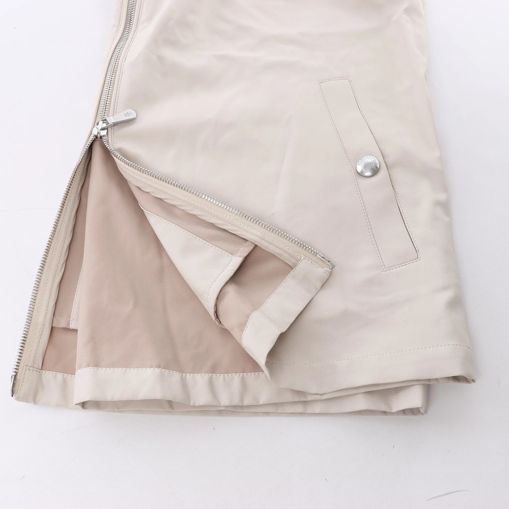Eleventy Hooded Zip-Front Vest in Beige, Size 50 IT