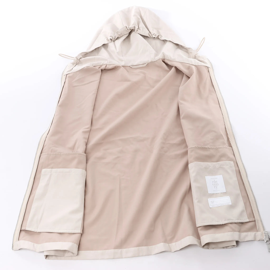 Eleventy Hooded Zip-Front Vest in Beige, Size 50 IT