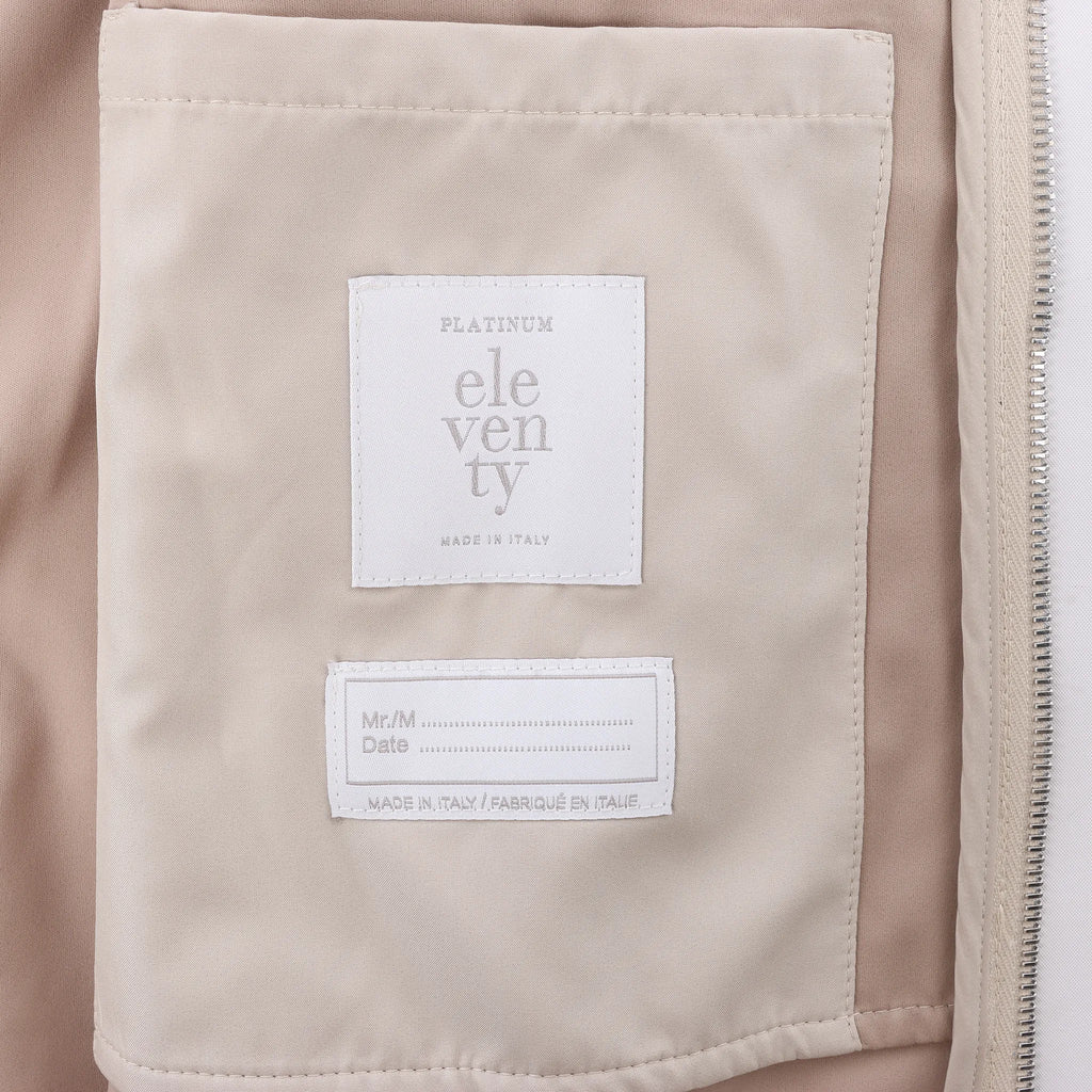 Eleventy Hooded Zip-Front Vest in Beige, Size 50 IT