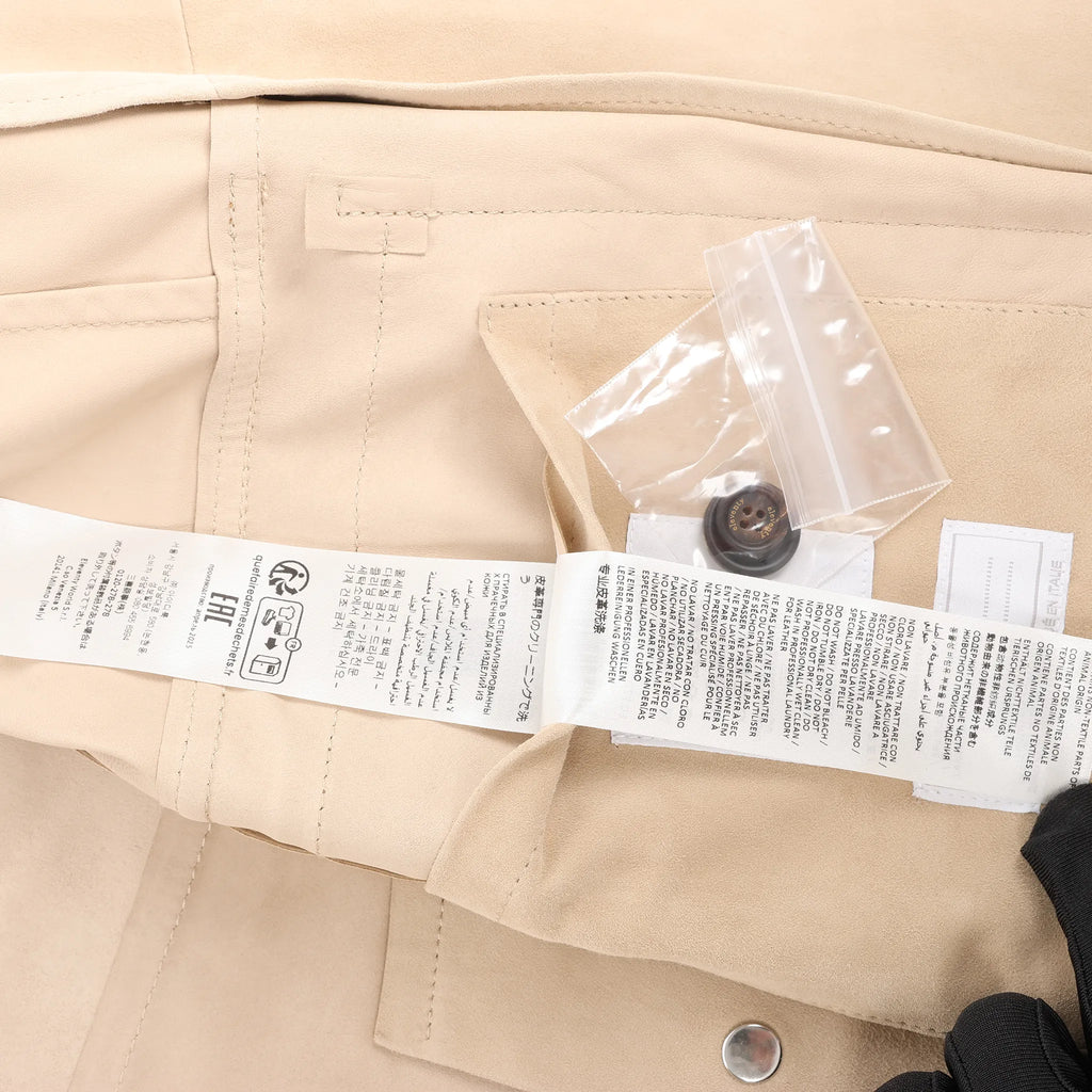 Eleventy Suede Jacket Slim Fit in Tortora Beige, Size 58 IT