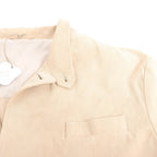 Eleventy Suede Jacket Slim Fit in Tortora Beige, Size 58 IT