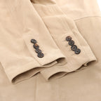 Eleventy Suede Jacket Slim Fit in Tortora Beige, Size 58 IT