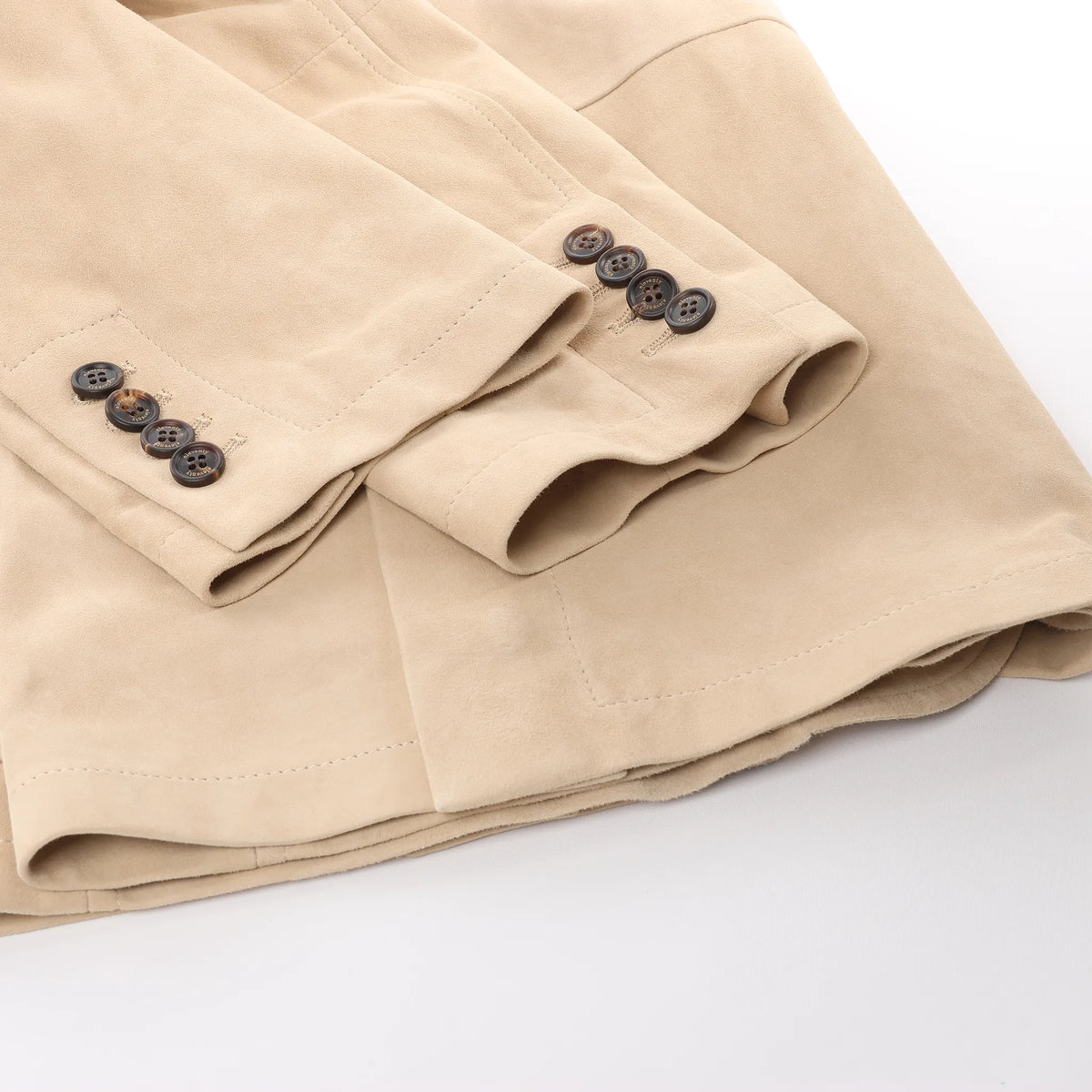 Eleventy Suede Jacket Slim Fit in Tortora Beige, Size 58 IT