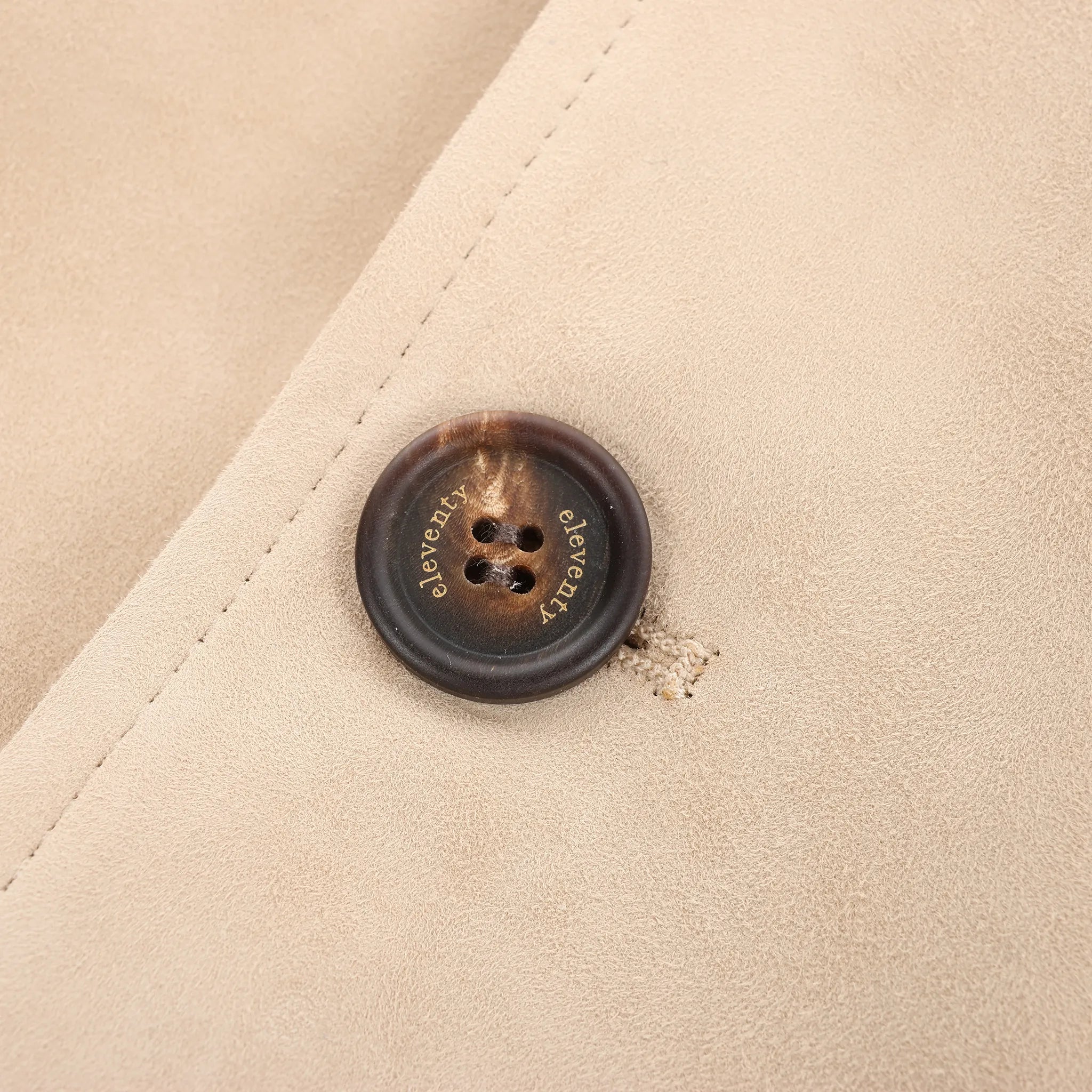 Eleventy Suede Jacket Slim Fit in Tortora Beige, Size 58 IT