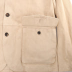 Eleventy Suede Jacket Slim Fit in Tortora Beige, Size 58 IT