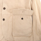 Eleventy Suede Jacket Slim Fit in Tortora Beige, Size 58 IT