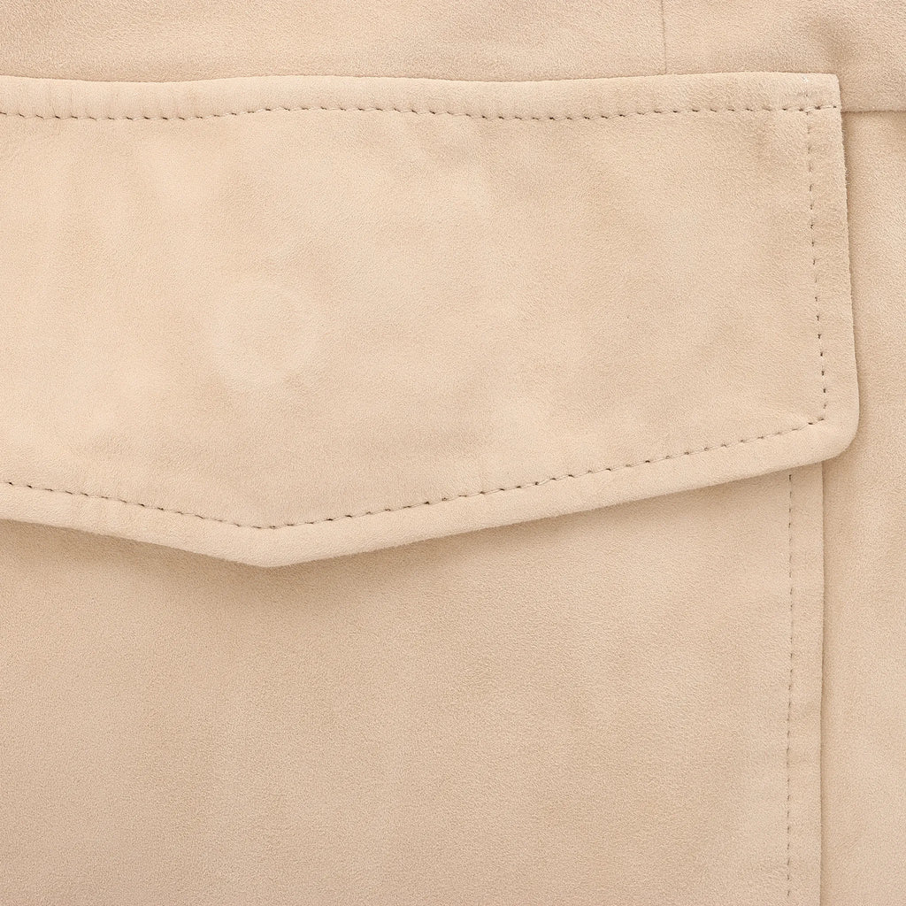 Eleventy Suede Jacket Slim Fit in Tortora Beige, Size 58 IT