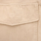 Eleventy Suede Jacket Slim Fit in Tortora Beige, Size 58 IT
