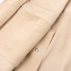 Eleventy Suede Jacket Slim Fit in Tortora Beige, Size 58 IT