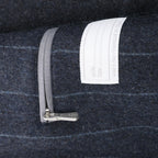 Eleventy Pinstripe Pocket Wool Shirt in Navy Blue, Size 50 IT