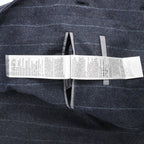 Eleventy Pinstripe Pocket Wool Shirt in Navy Blue, Size 50 IT
