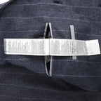 Eleventy Pinstripe Pocket Wool Shirt in Navy Blue, Size 50 IT