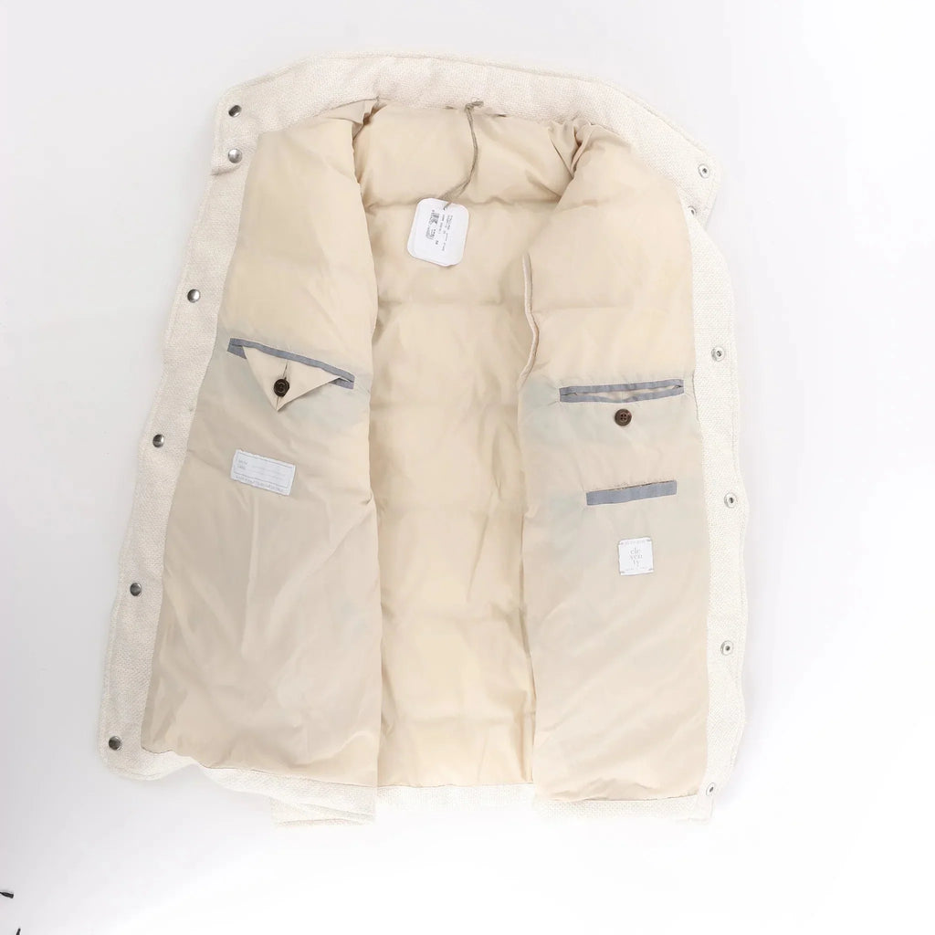 Eleventy Linen x Cotton Vest in Beige, Size 50 IT