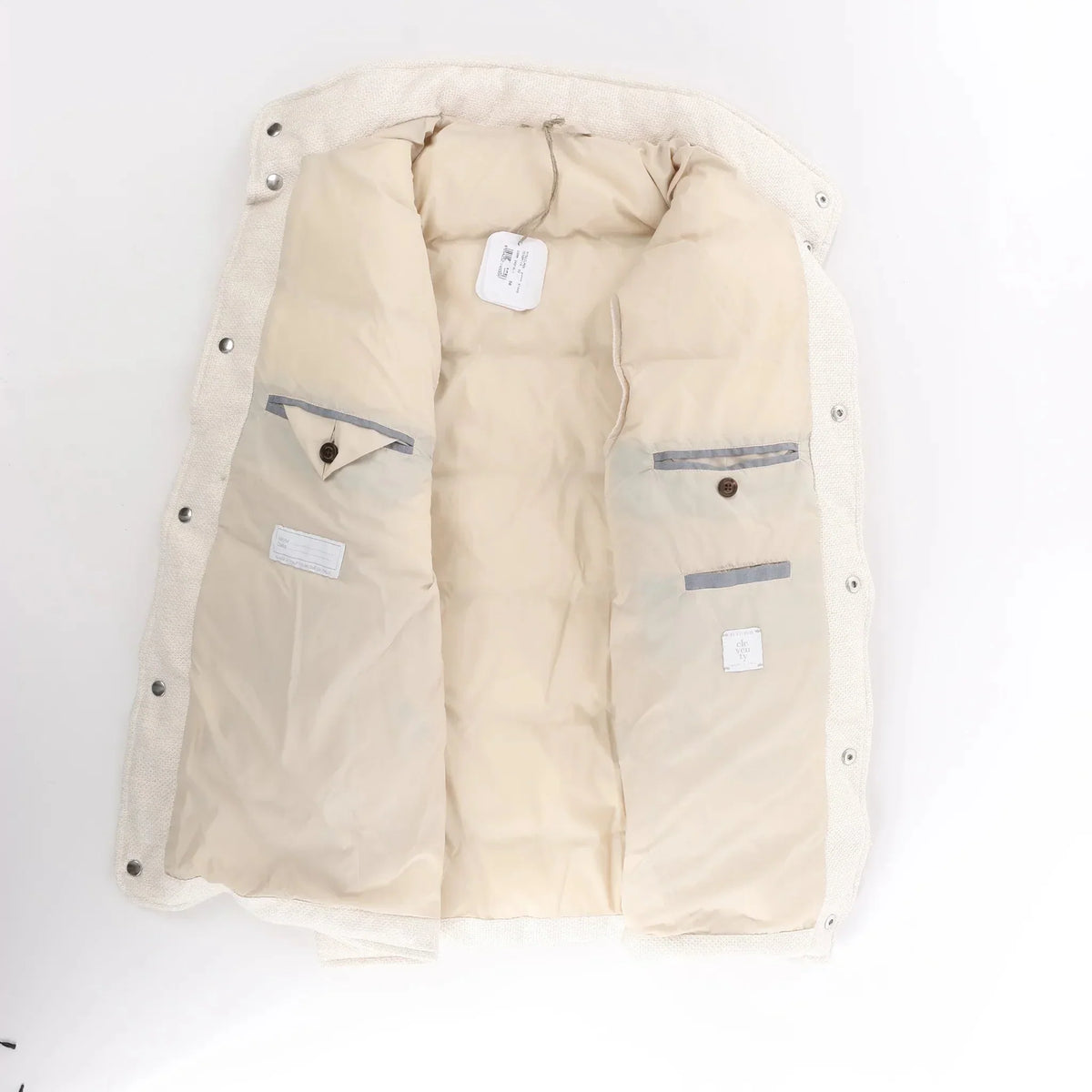 Eleventy Linen x Cotton Vest in Beige, Size 50 IT