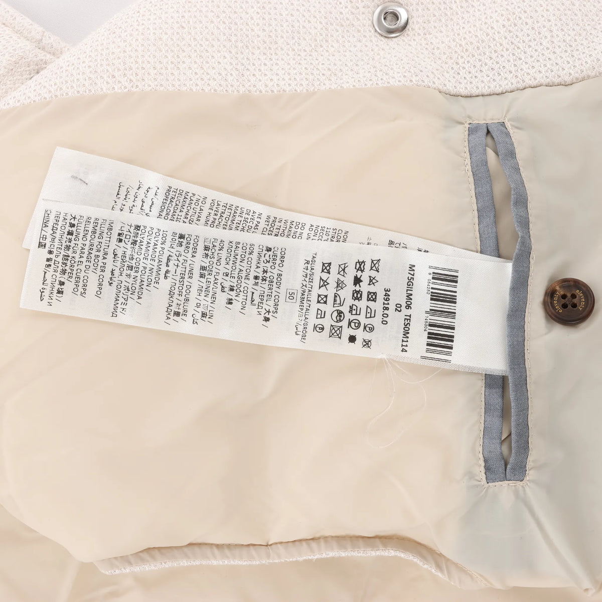 Eleventy Linen x Cotton Vest in Beige, Size 50 IT
