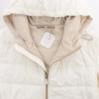 Eleventy Hooded Wool Vest in Beige, Size 50 IT