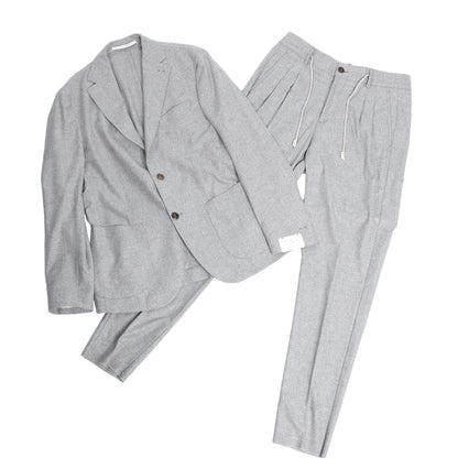 Eleventy Single-Breasted Suit in Gray, Size 50 IT