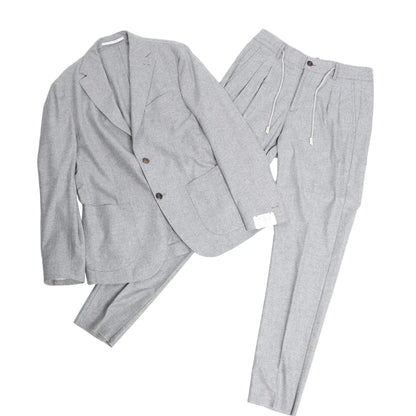 Eleventy Single-Breasted Suit in Gray, Size 50 IT