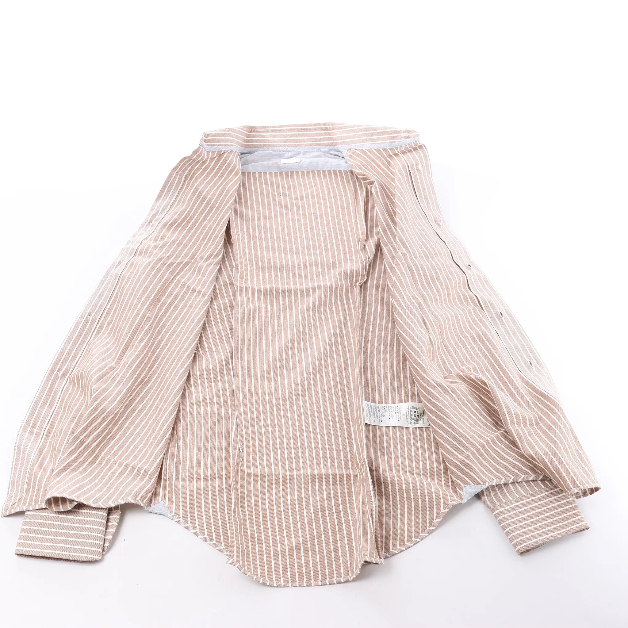 Eleventy Striped Shirt in Beige, Size 40 IT
