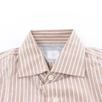 Eleventy Striped Shirt in Beige, Size 40 IT