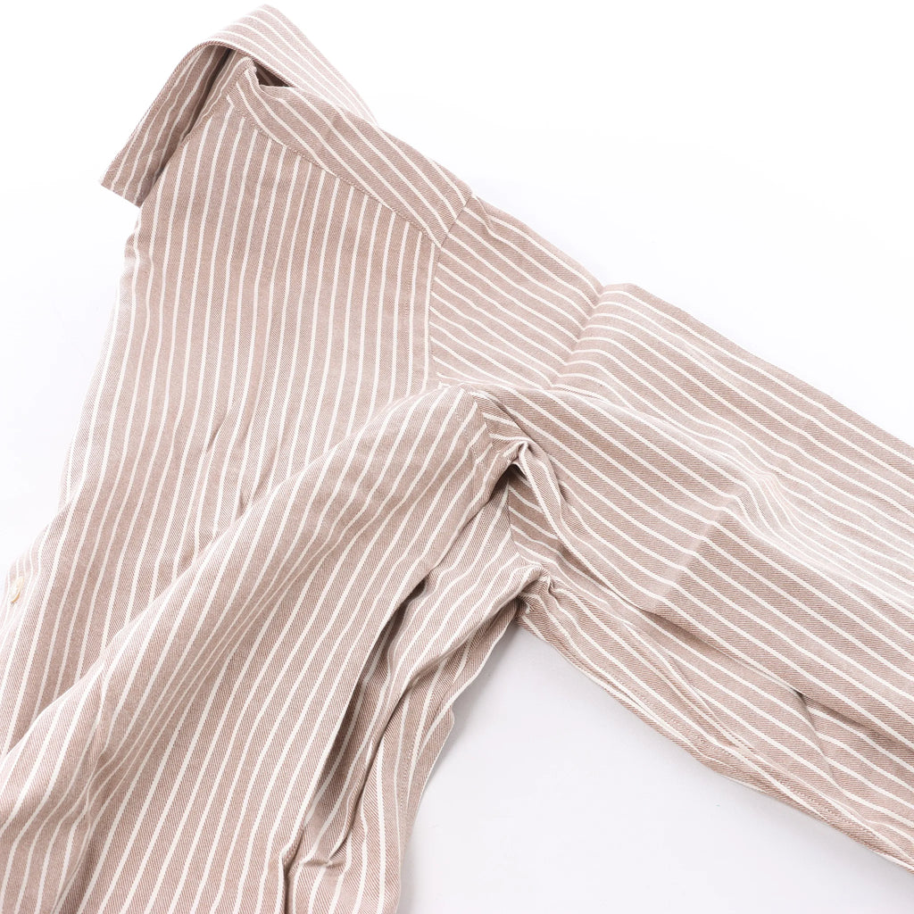 Eleventy Striped Shirt in Beige, Size 40 IT