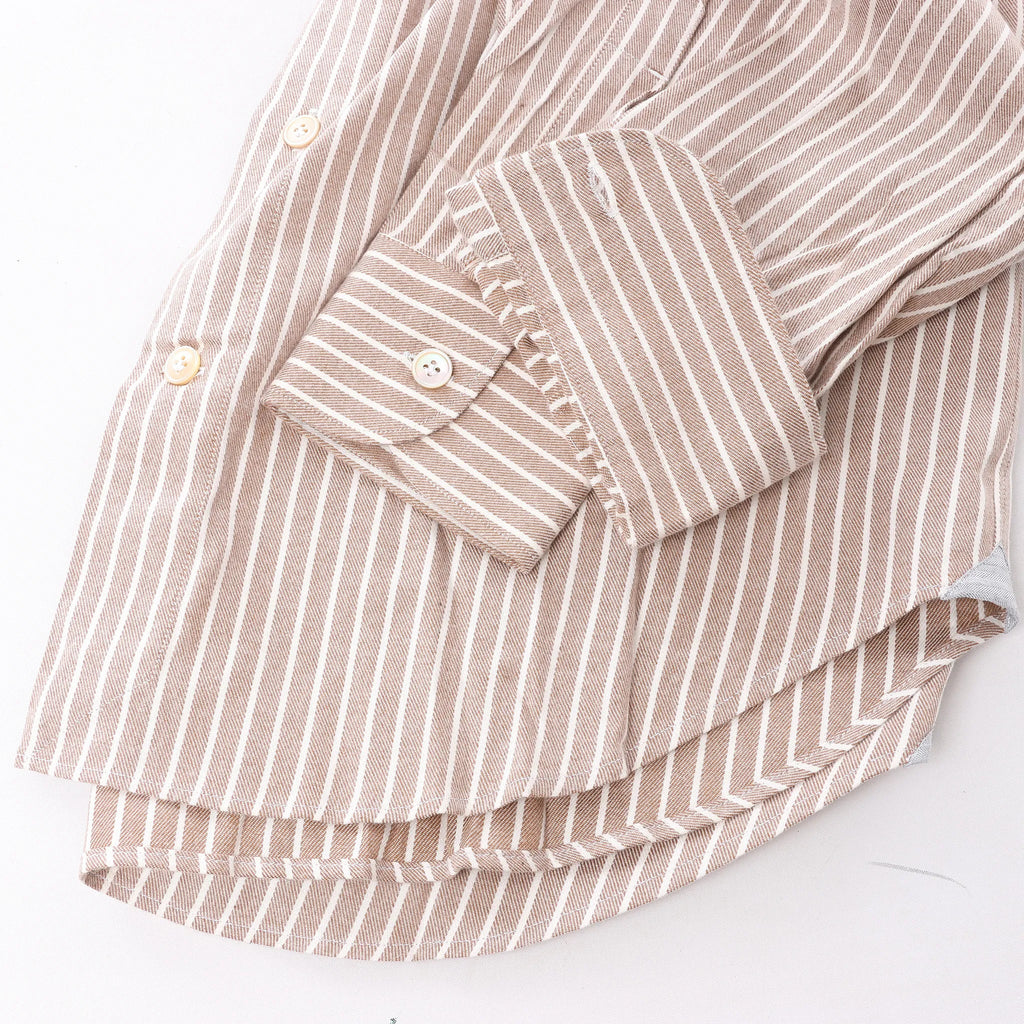 Eleventy Striped Shirt in Beige, Size 40 IT