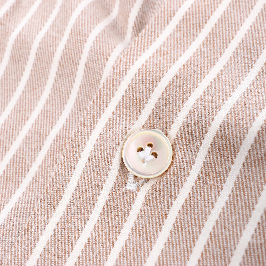 Eleventy Striped Shirt in Beige, Size 40 IT