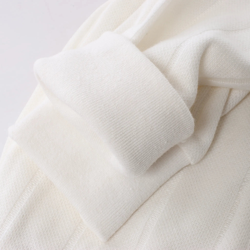 Eleventy Striped Zip-Up Sweatshirt in White, Size M