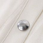 Eleventy Striped Zip-Up Sweatshirt in White, Size M