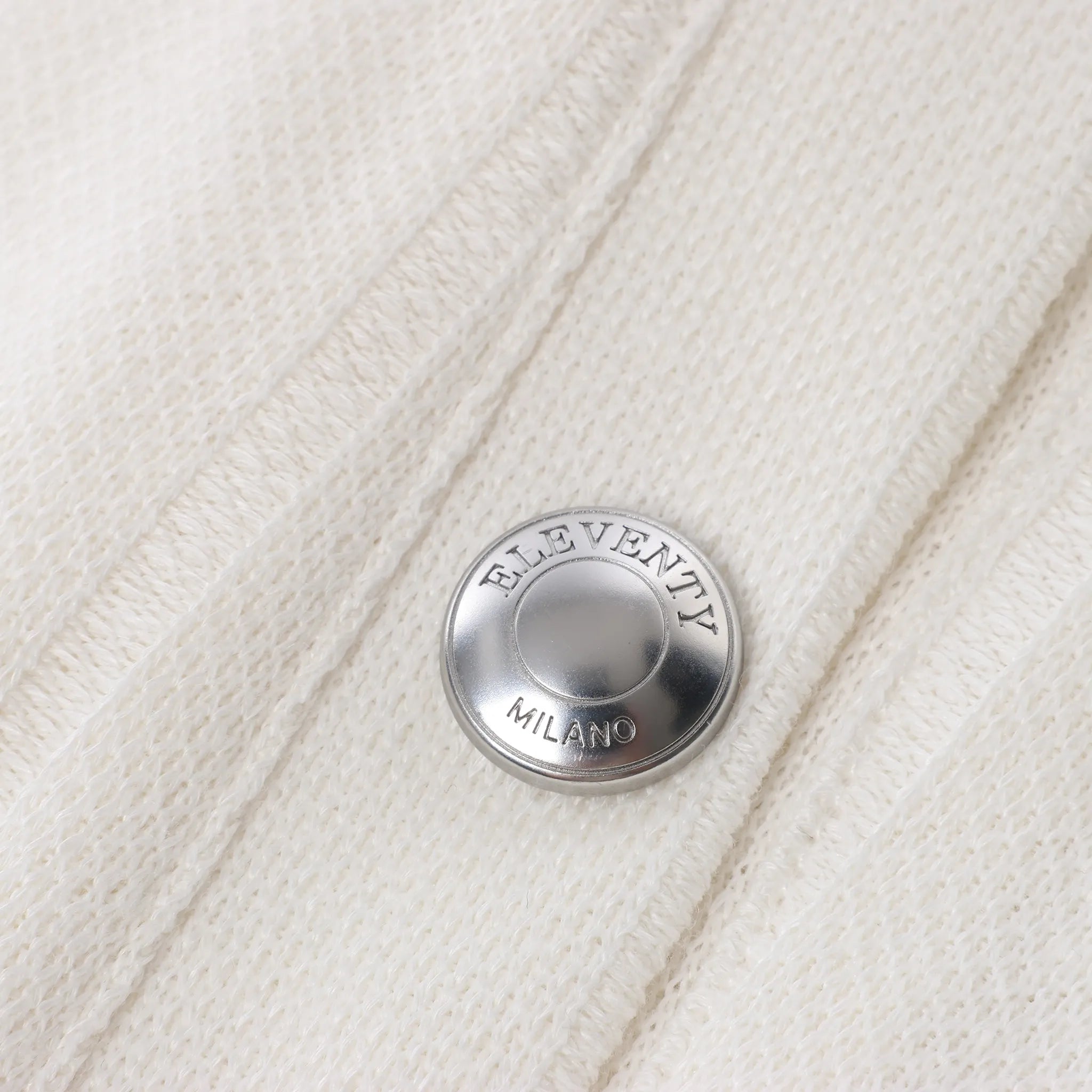 Eleventy Striped Zip-Up Sweatshirt in White, Size M