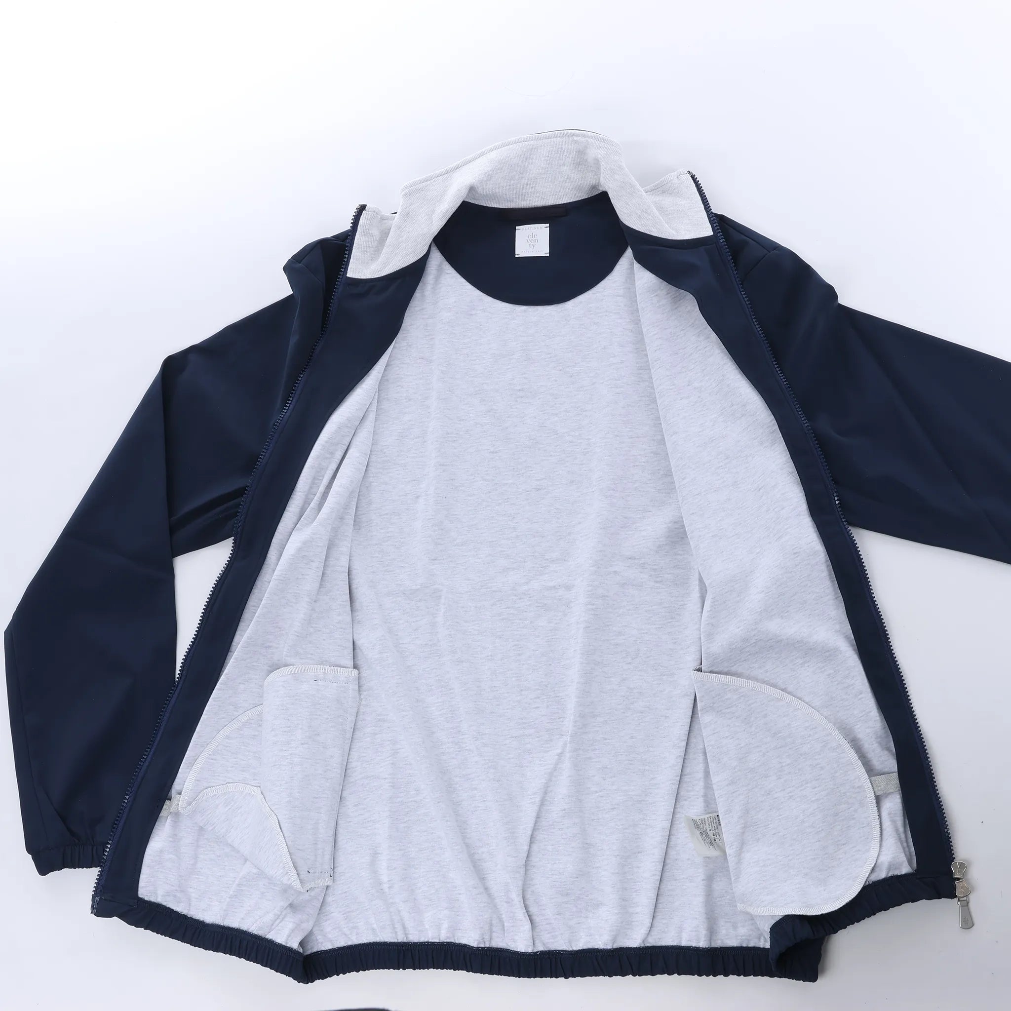 Eleventy Technical Bomber Jacket in Navy Blue, Size M