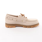 Eleventy Leather Lace-Up Shoes with Vibram Sole in Beige, Size 41 EU