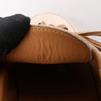 Eleventy Leather Lace-Up Shoes with Vibram Sole in Beige, Size 41 EU