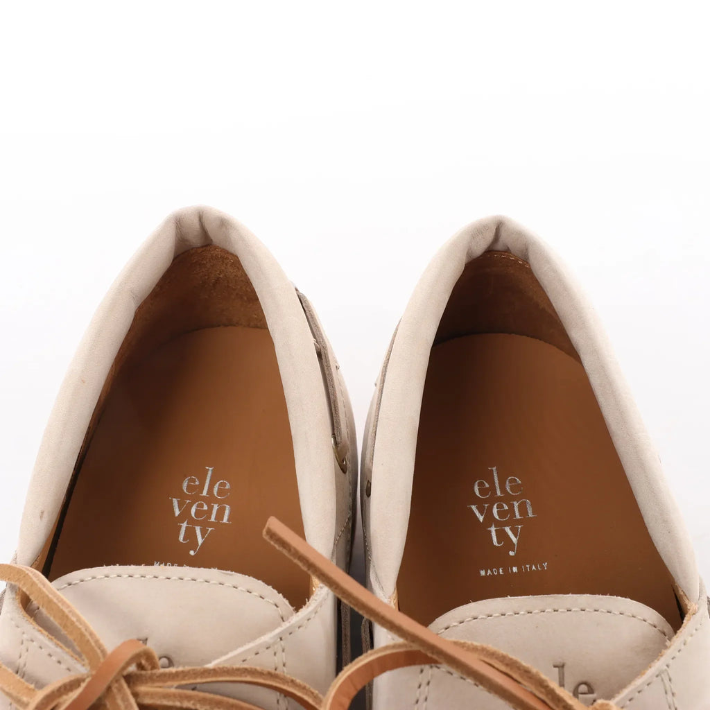 Zapatos Eleventy de piel con cordones y suela Vibram en beige, talla 41 EU