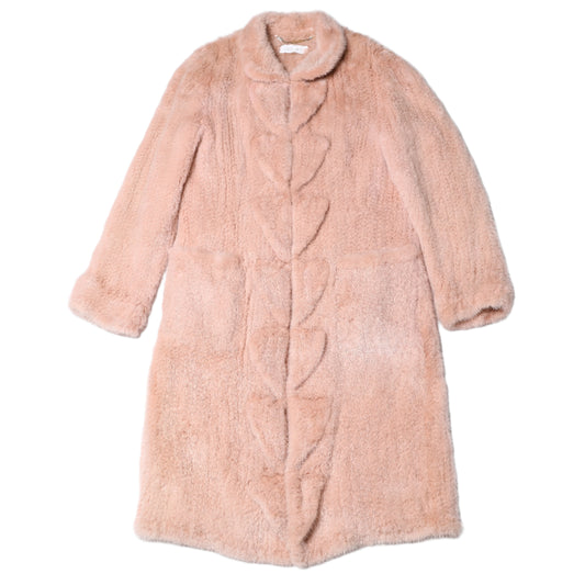 Escada Pink Mink Fur Coat, Size 38